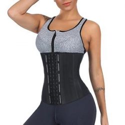 Natural Latex 3 Hook Black Waist Trimmer For Women Tummy Control – Nebility