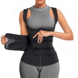 Junlan Women Zipper Sauna Vest with Adjustable Velcro Belts