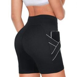 Women Neoprene Sauna Sweat Shorts With Pocket – Nebility