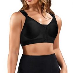 Women Post Surgical Front Zipper Closure Sport Support Bra – Nebility