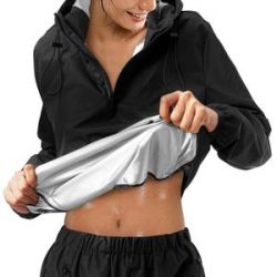 Women Waterproof Hot Sauna Hoodies Black Sweating Jacket – Nebility