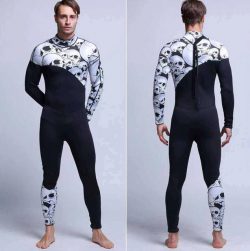 MYLEDI Men’s 3mm Skull Skeleton Freediving Wetsuit