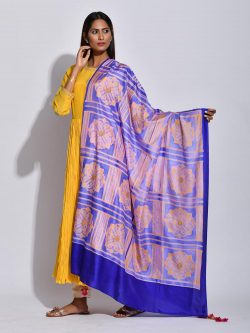 AMETHYST BUTA SHIBORI SILK DUPATTA