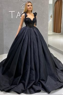 Prinzessin Brautkleider Günstig | Hochzeitskleid Schwarz