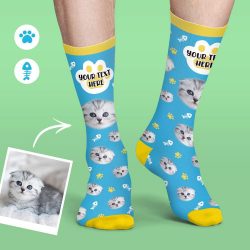 Custom Face Socks Colorful Candy Series Soft And Comfortable Cat Socks