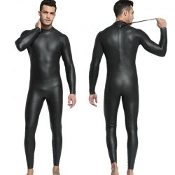 MYLEDI Mens 3mm Smoothskin Full Black Rubber Wetsuit