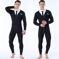 MYLEDI 3MM Cool Tuxedo Suit & Tie Freediving Wetsuit