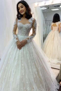 Prinzessin Hochzeitskleider Spitze | Brautkleider mit Ärmel