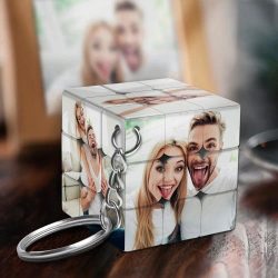 Custom Multiphoto Rubik’s Cube Keychain Couples