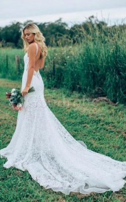 Robe de mariée femme branché facile a plage bandouliere spaghetti avec sans manches – GoodRobe