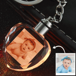 Custom Photo Crystal Keychain Heart Shape | Gift For Best Friends