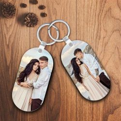 Custom Photo Keychain Oval Shape