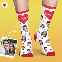 Custom Face Socks Colorful Candy Series Soft And Comfortable Heart Socks