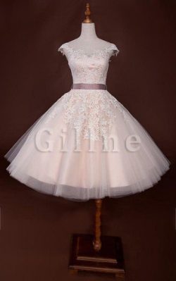 Abito da Sposa in Tulle Cerniera Cappellino in Pizzo Allacciato – Gillne.it