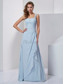 Prinzessin Ärmelloses A Linie Abendkleid aus Chiffon mit Spaghettiträger – MeKleid.de