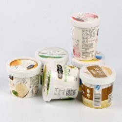 Logo Printed Paper Ice Cream Cup with Paer Lid