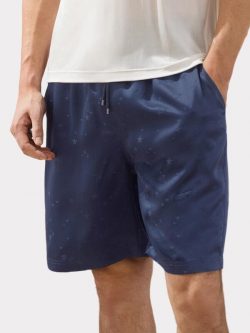 22 Momme Blue Star Printed Silk Boxer For Men | Could Be Worn Outside