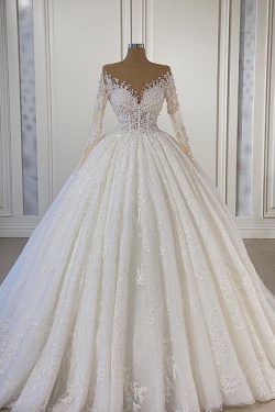 Extravagante Hochzeitskleider Mit Ärmel | Brautkleider A Linie