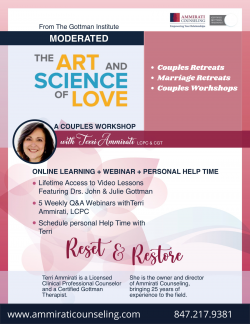 Choose The Gottman Certified Therapist For Couples Retreats – Ammirati Counseling