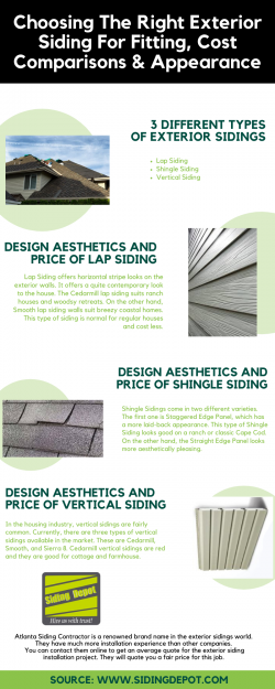 Choosing The Right Exterior Siding For Fitting, Cost Comparisons & Appearance