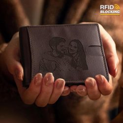 Men’s Custom Photo Engraved Wallet RFID Blocking Money Clips