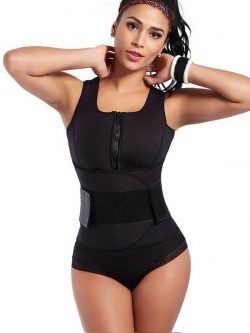 FeelinGirl Neoprene Sauna Vest Shapewear with Waist Trimmer Belt