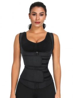 Plus Size Waist Trainer Vest | Double Belt Waist Trainer | FeelinGirl