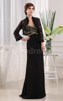 Robe de soirée longue distinguee avec perle de fourreau decoration en fleur – GoodRobe