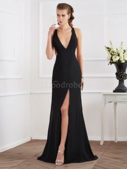 Robe de soirée longue sans dos manche nulle de princesse de tour de ceinture empire – GoodRobe