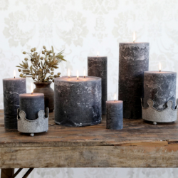 RUSTIC 3 WICK CANDLE | DARK GREY