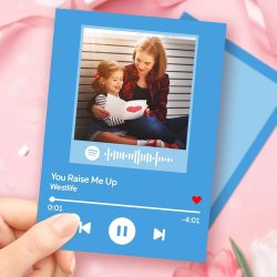 Mother’s Day Gift Custom Spotify Code Music Greeting Card with Your Photo Custom Album Pho ...