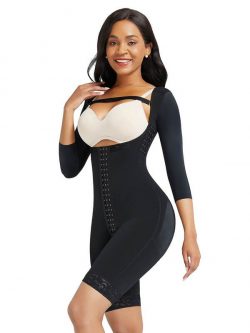 FeelinGirl Women’s One-Piece Shapewear Zipper Open Mid Thigh Bodysuit