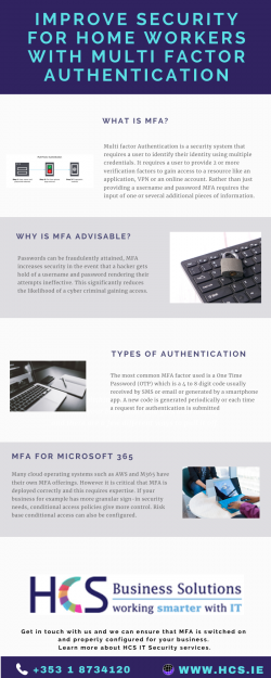 Improve Security for Home Workers with Multi Factor Authentication