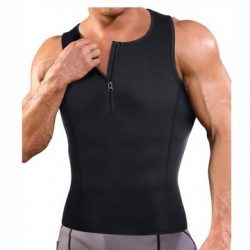 Junlan Men Half Zipper Workout Sweat Vest