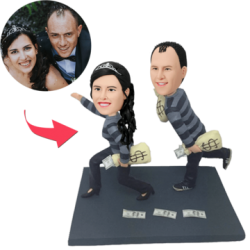 Funny Robbers Couple Custom Bobblehead With Engraved