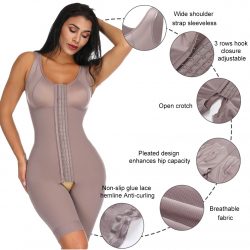 Brown Queen Size Plain Crotchless Bodysuit Unpadded Blood Circulation Boosting