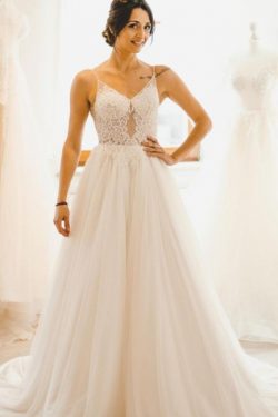 Designer Brautkleider A Linie | Hochzeitskleider Tüll Spitze