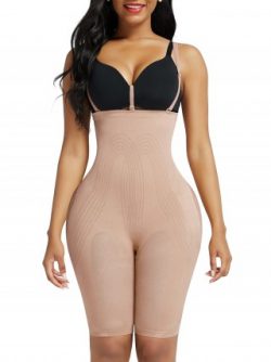 Elastic Nude Boyleg Body Shaper Adjustable Straps Fat Burning