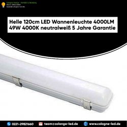 Helle 120cm LED Wannenleuchte 4000LM 49W 4000K neutralweiß 5 Jahre Garantie