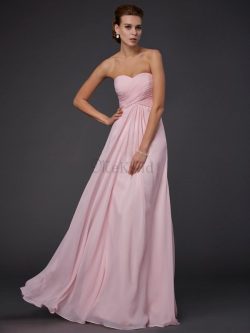 Normale Taille Chiffon Herz-Ausschnitt Enganliegendes Abendkleid mit Rüschen – MeKleid.de