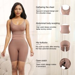 Pretty Skin Color Large Size Full Body Shaper Solid Color Smoothlines