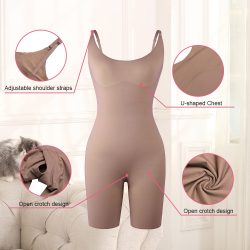 Pretty Skin Color Large Size Full Body Shaper Solid Color Smoothlines