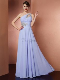 Prinzessin ein Schulterfreies A-Linie Ärmelloses Perlenbesetztes Abendkleid – MeKleid.de