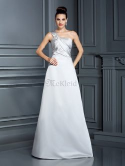 Reißverschluss Prinzessin Satin Bodenlanges Ballkleid ohne Ärmeln – MeKleid.de