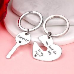 Custom Engraved Couple Keychain Set – Hold The Key To My Heart