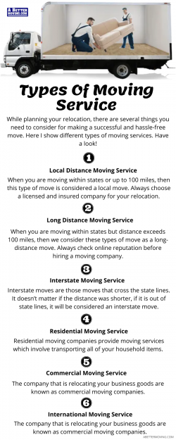 Types of Moving Service