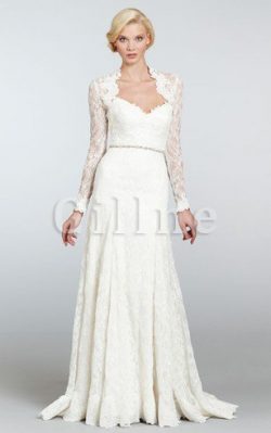 Abito da Sposa in Pizzo Queen Anne con Maniche Lunghe Vintage Lusso – Gillne.it