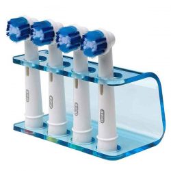 Clear Blue Acrylic Electric Toothbrush Head Holder