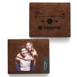 Scannable Spotify Code Wallet Photo Engraved Wallet Memorial Gifts-New Arrival