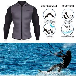 ELEADY Men’s Best Neoprene Wetsuit Jacket with Front Zipper Long Sleeves